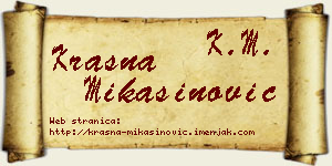 Krasna Mikašinović vizit kartica